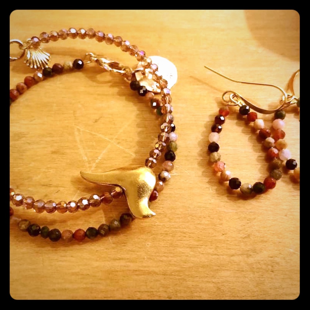 Geme stone earings bracelets